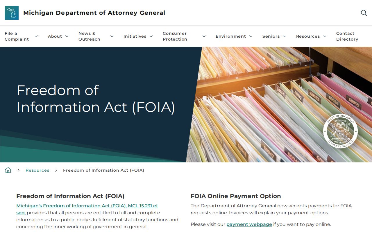 Clinton Township residents directory Michigan FOIA guidance