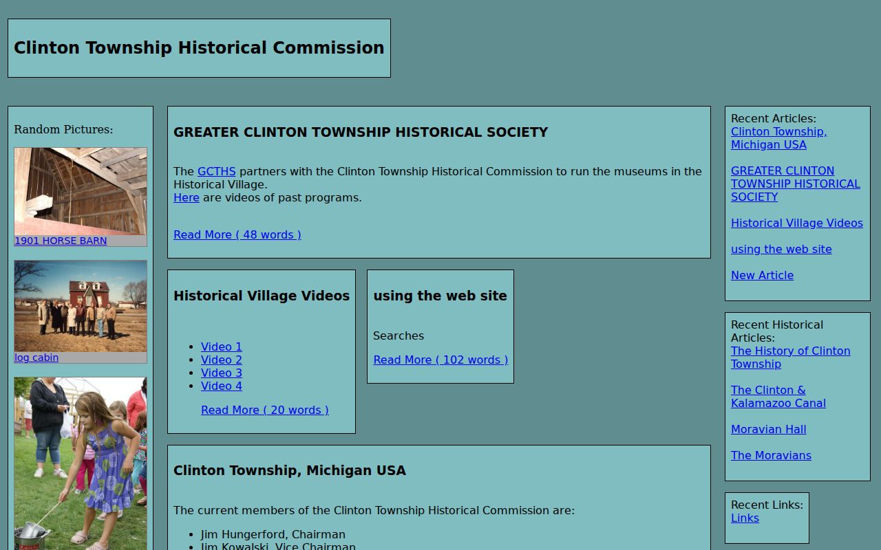Clinton Township previous residents historical society holdings