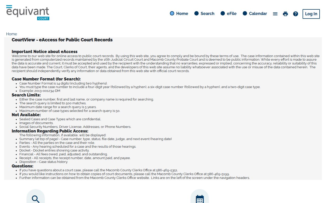 Clinton Township resident lookup through Macomb CourtView